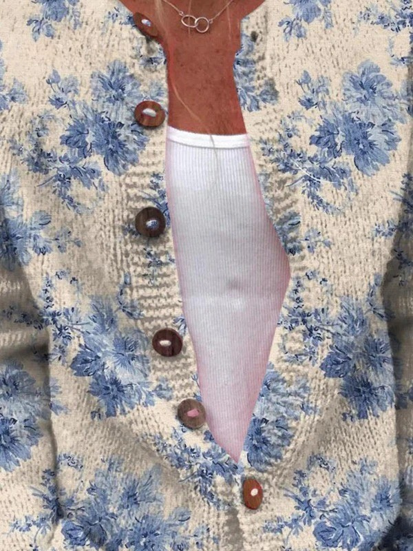 Daysie Vintage Knit Cardigan Sweater detail