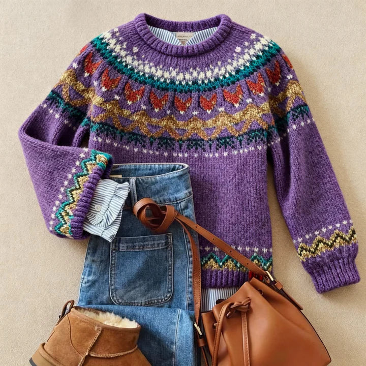 Purple Fair Isle knit jumper