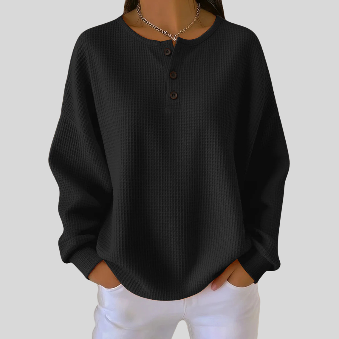 Jenna™ | Casual Henley Sweatshirt