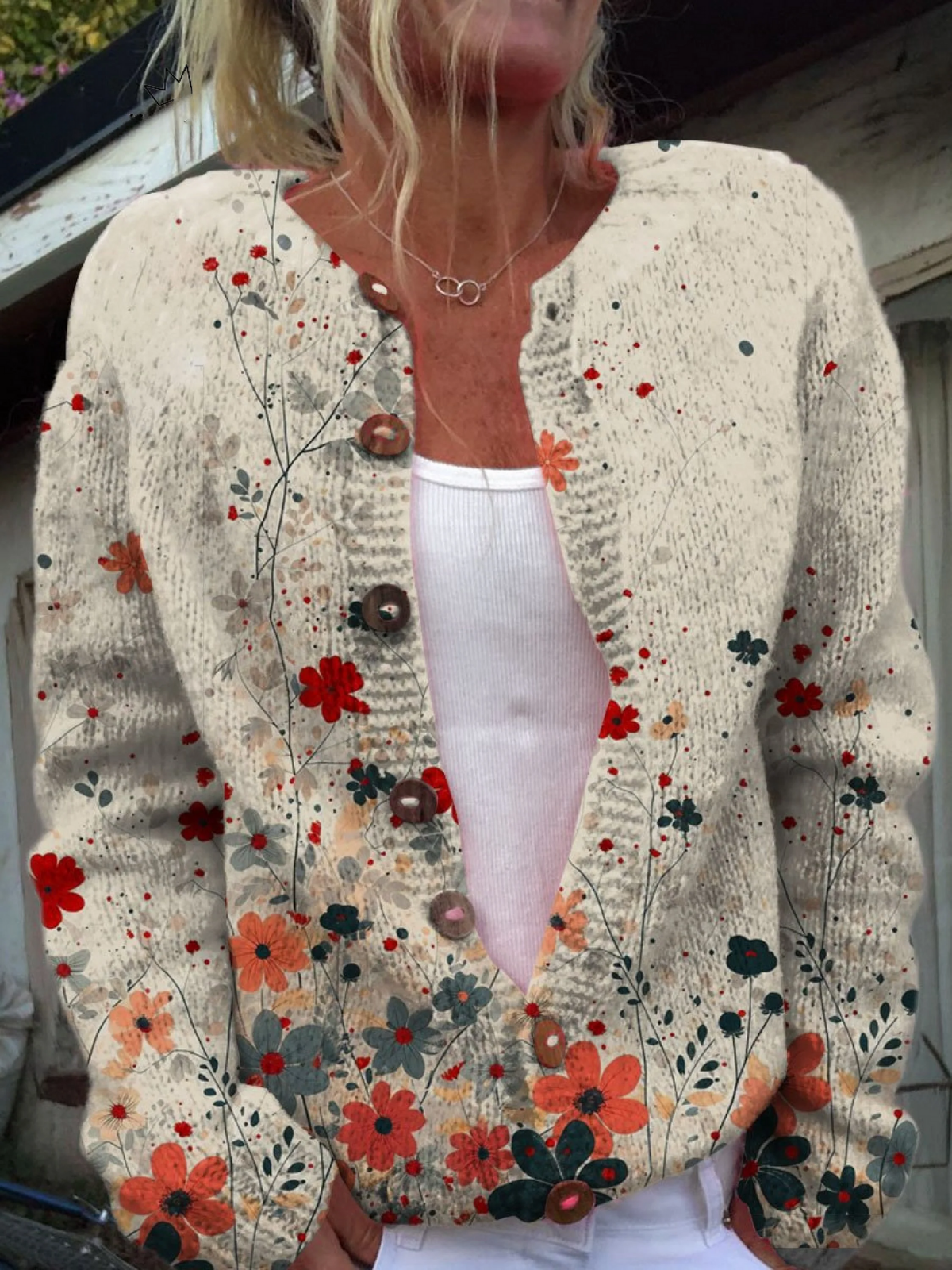 Sabrina Vintage Floral Knit Cardigan