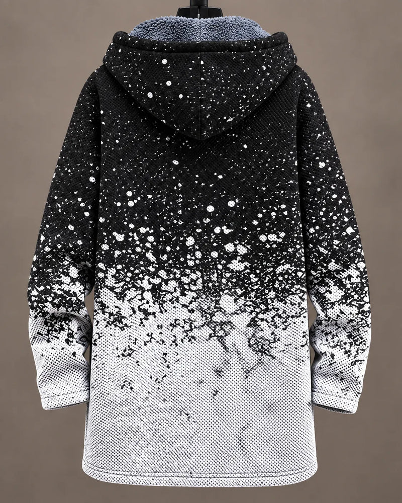 Celeste Monochrome Speckled Hooded Jacket