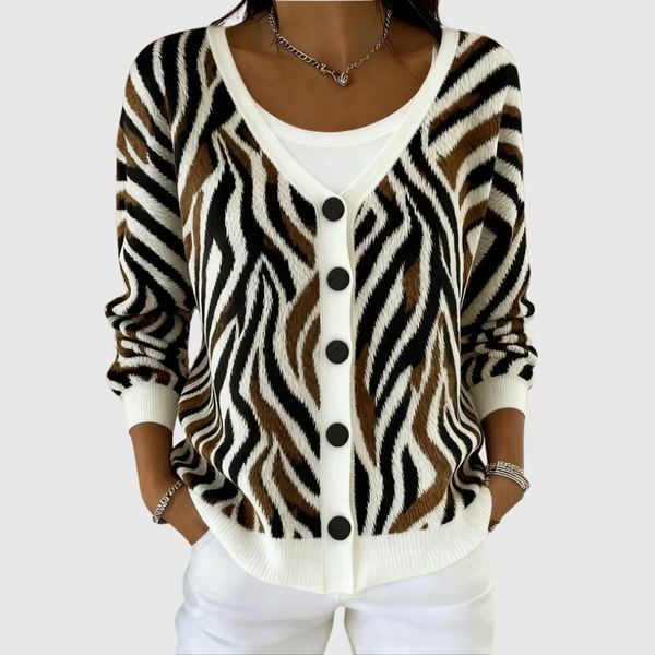 Emma button-front knit jacket