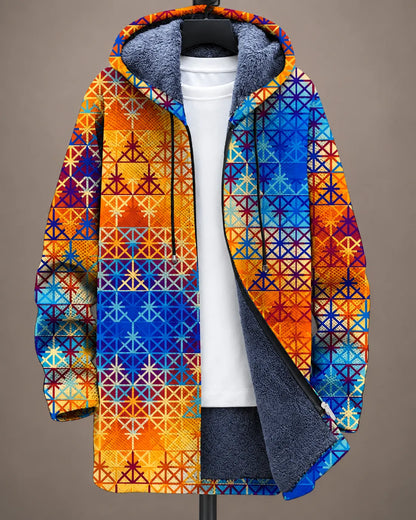 Elara Heritage Geometric Hooded Jacket