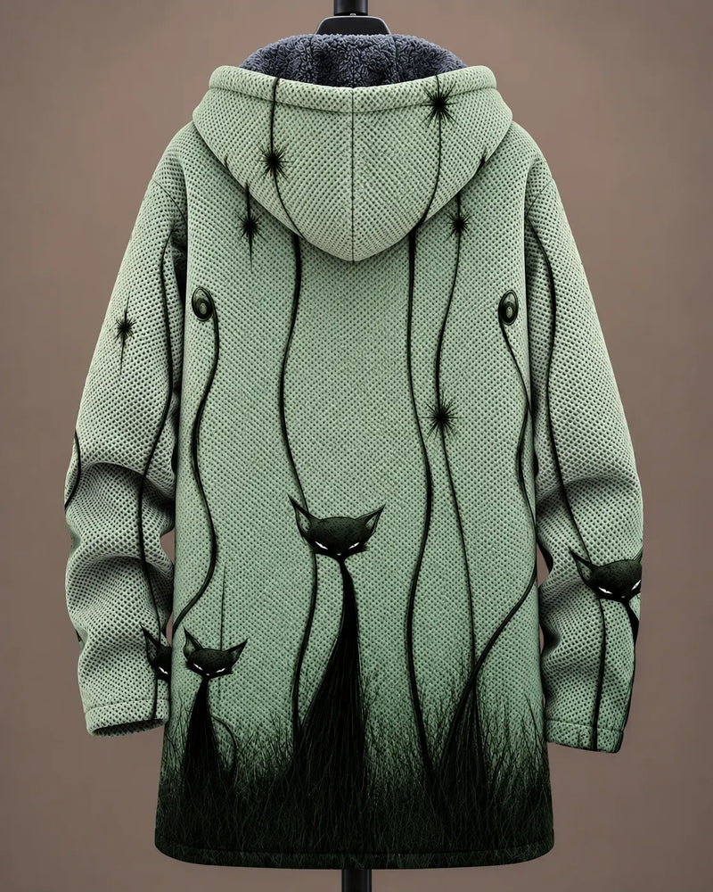 Elowen Whimsical Cat Hooded Jacket