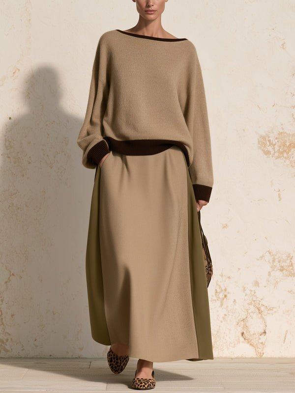 Mocha Muse Knit Skirt Set