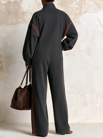 Oversized Zip-Front Utility Jumpsuit
