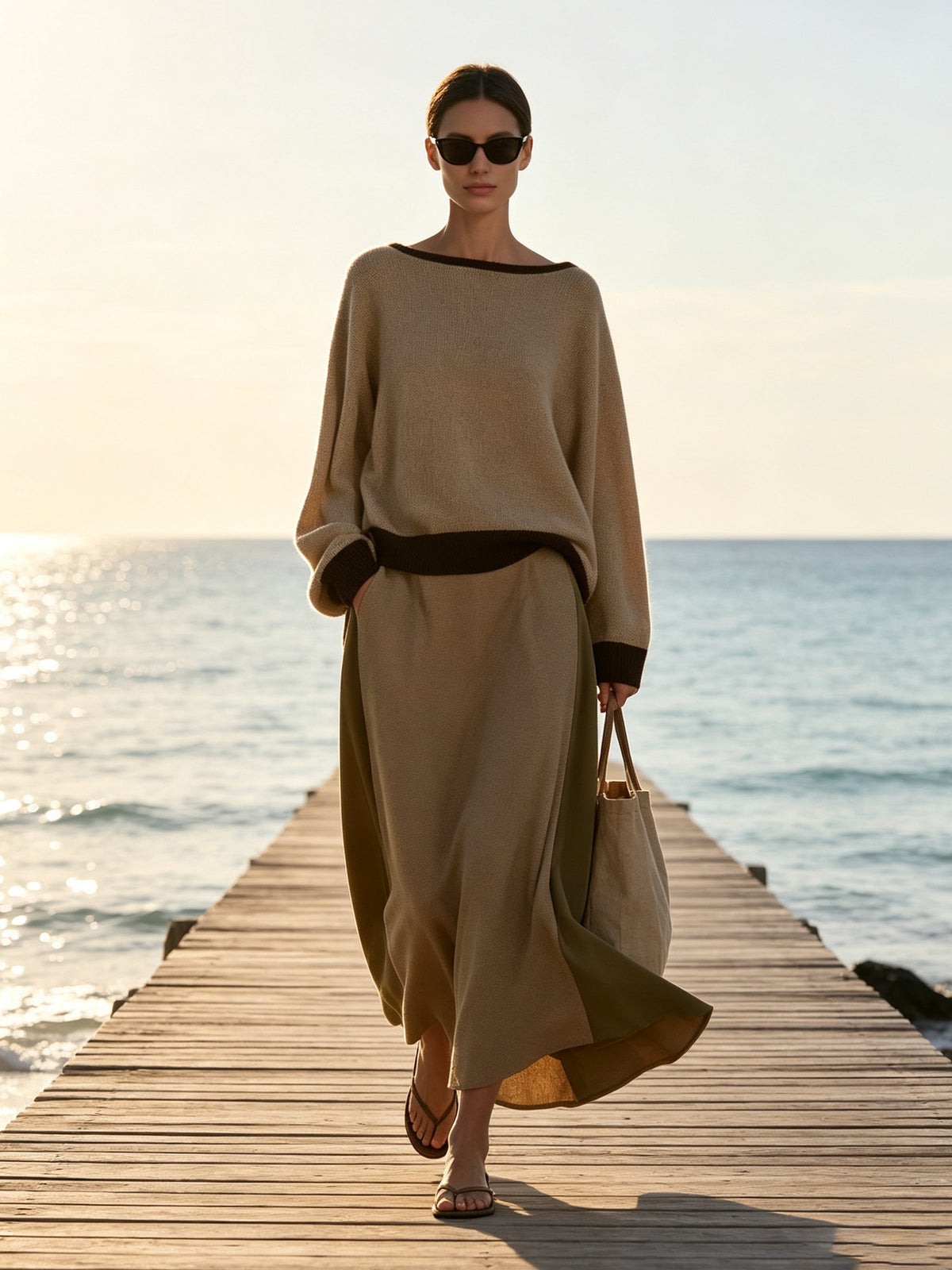 Mocha Muse Knit Skirt Set