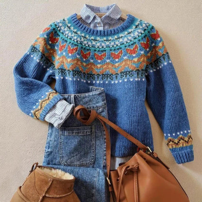 Blue Fair Isle knit jumper
