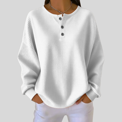 Jenna™ | Casual Henley Sweatshirt