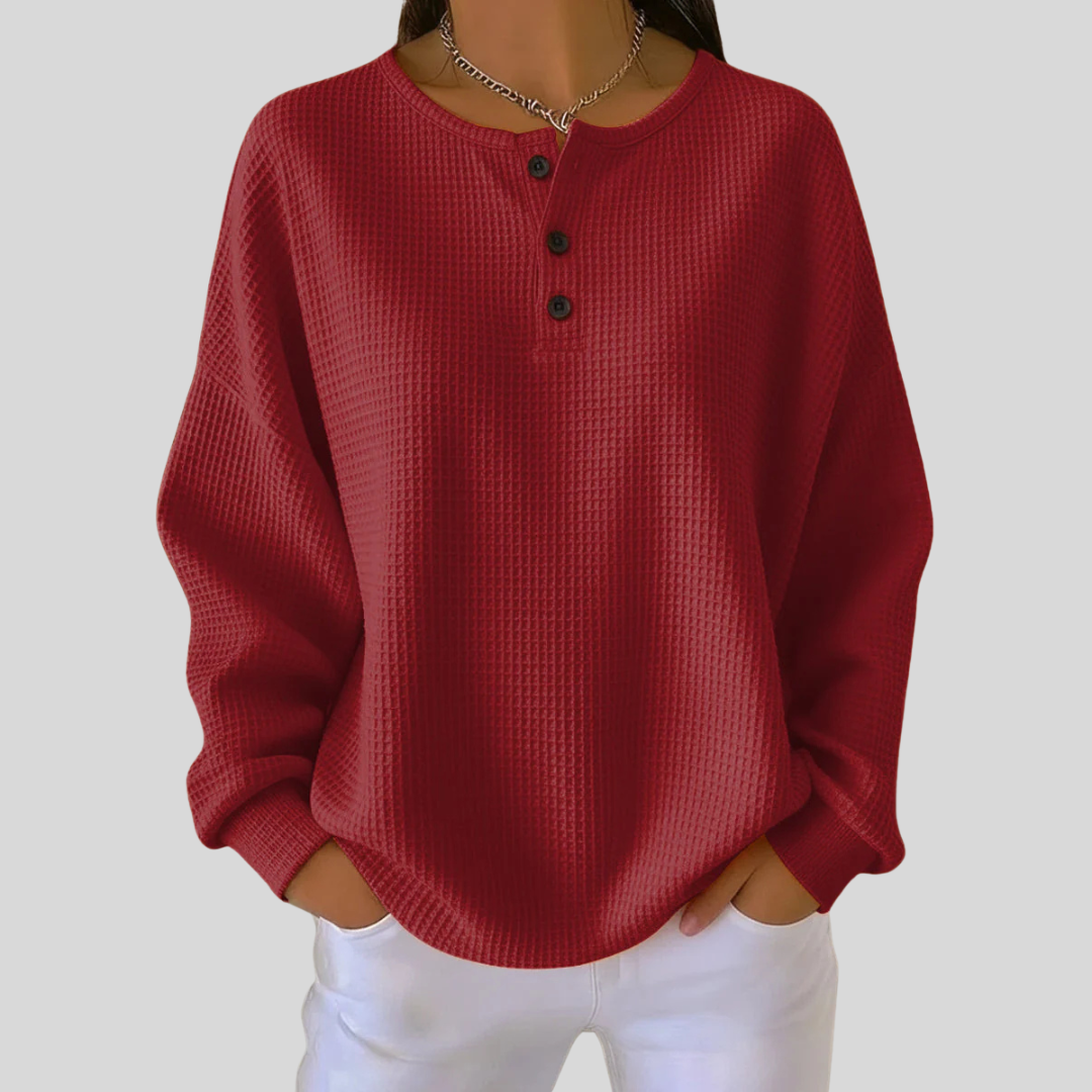Jenna™ | Casual Henley Sweatshirt