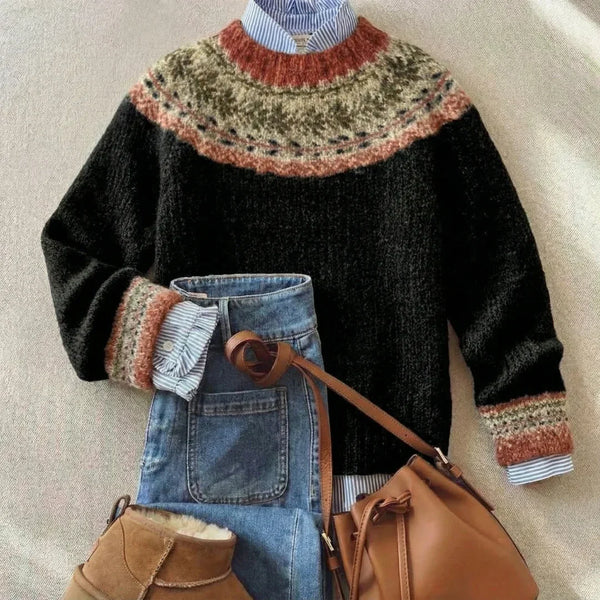 Black Fair Isle knit jumper