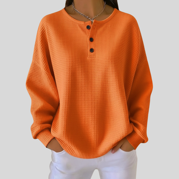 Jenna™ | Casual Henley Sweatshirt
