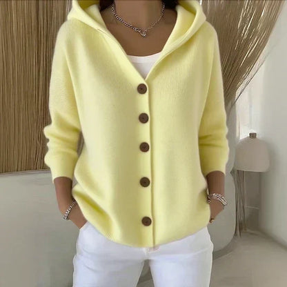 Rosie Hooded Cardigan - Yellow