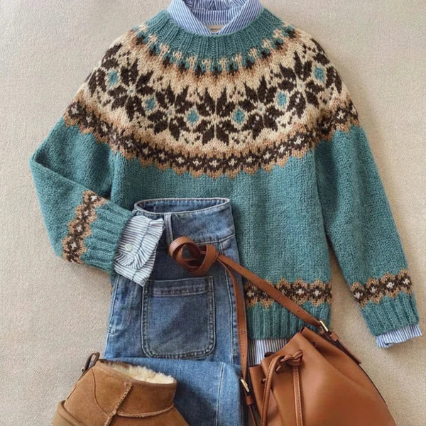 Blue Fair Isle knit jumper