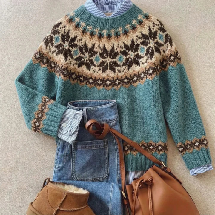 Blue Fair Isle knit jumper