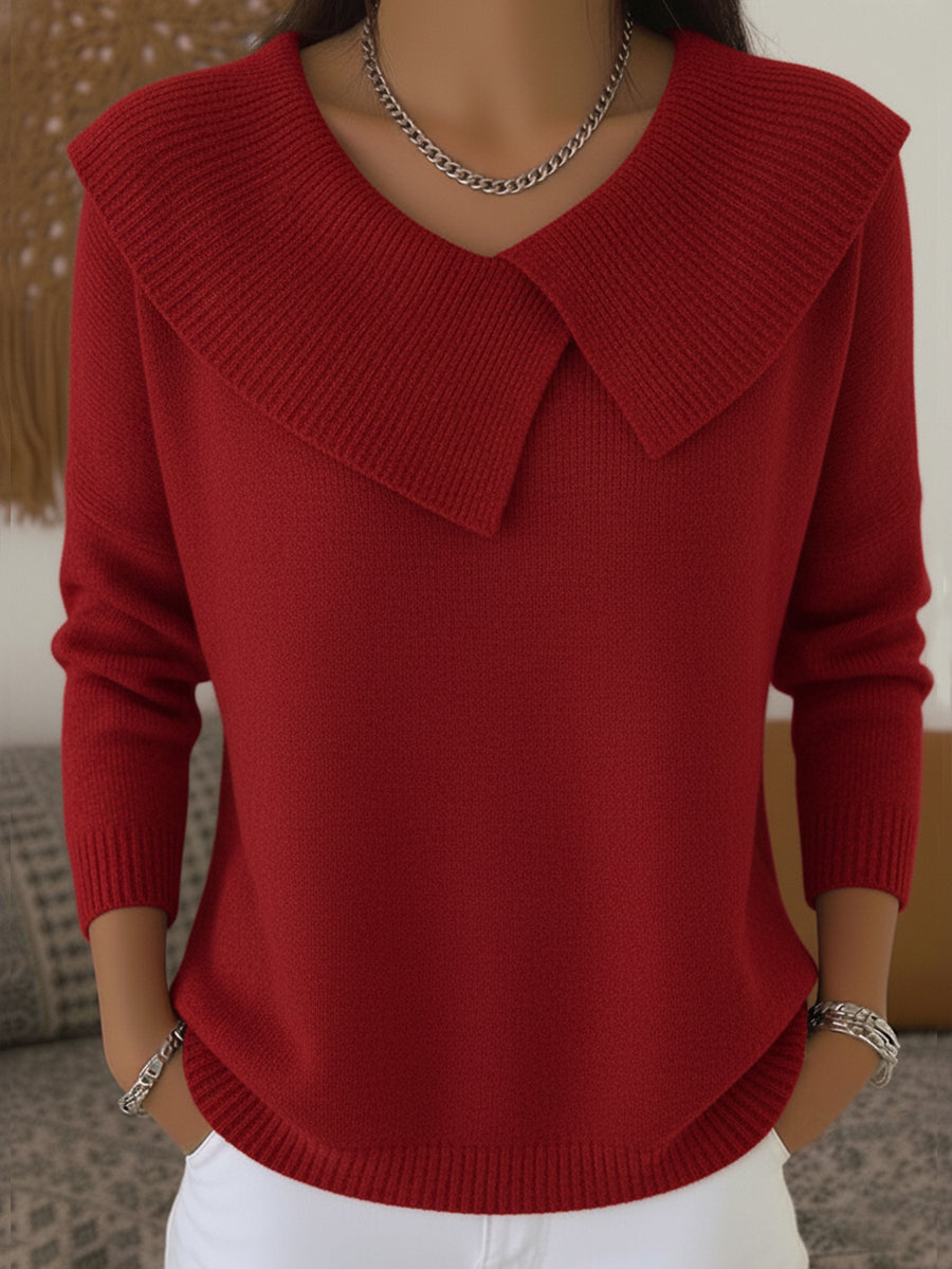 Ada Warm Turtleneck Sweater - Red