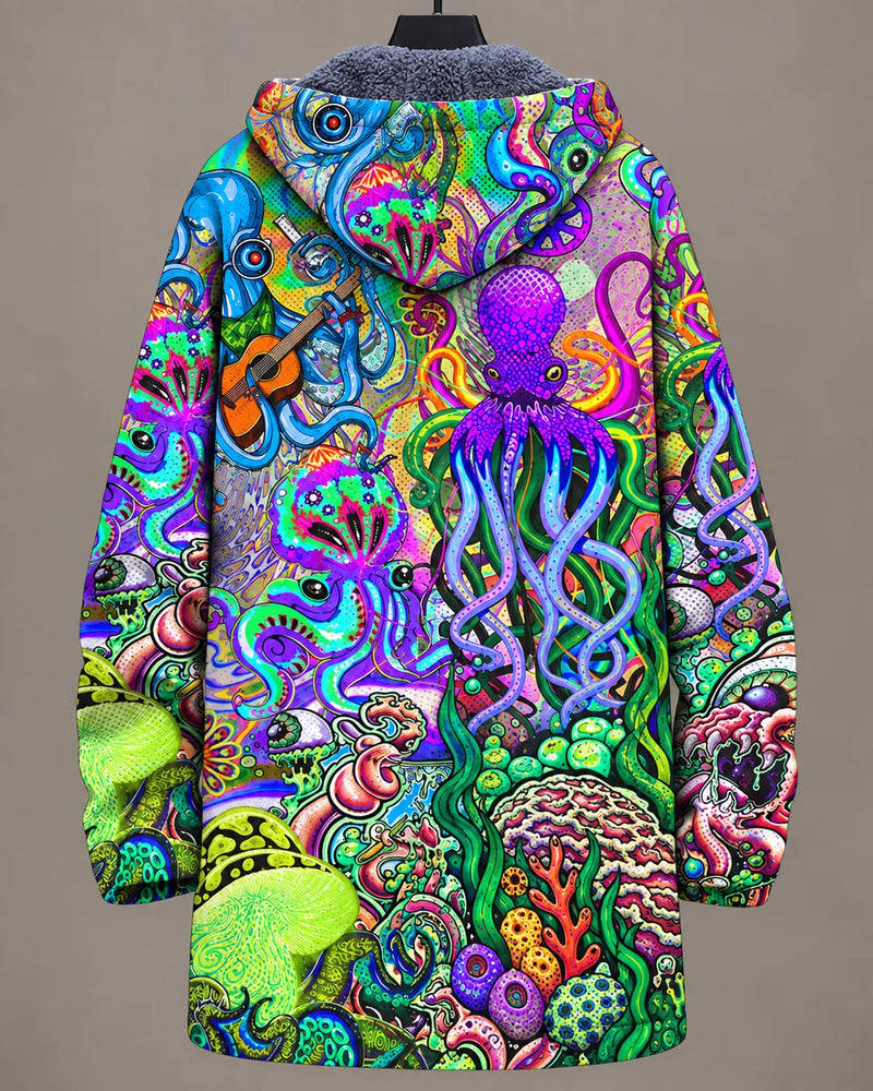 Marina Whimsical Ocean Art Hooded Jacket