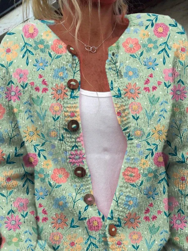 Foxfield Women's Vintage Floral Cardigan detail