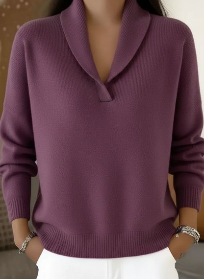 Nellie V-Neck Sweater - Purple