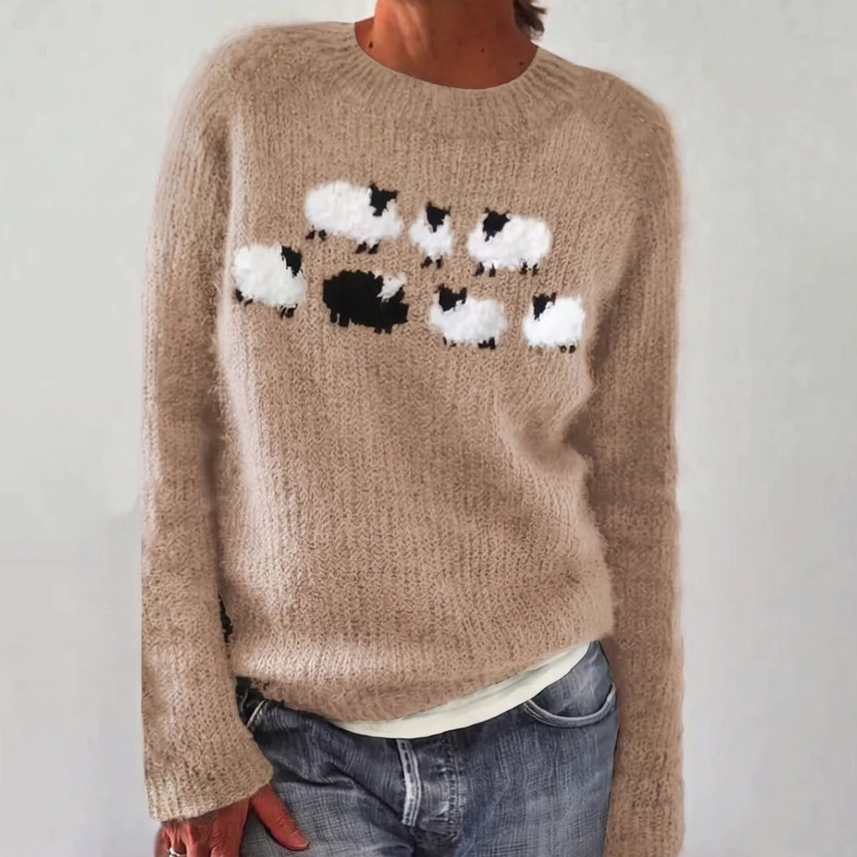 Bianka Sheep Sweater - Beige