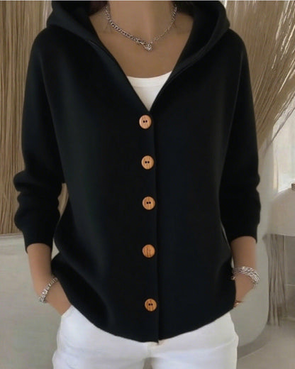 Rosie Hooded Cardigan - Black