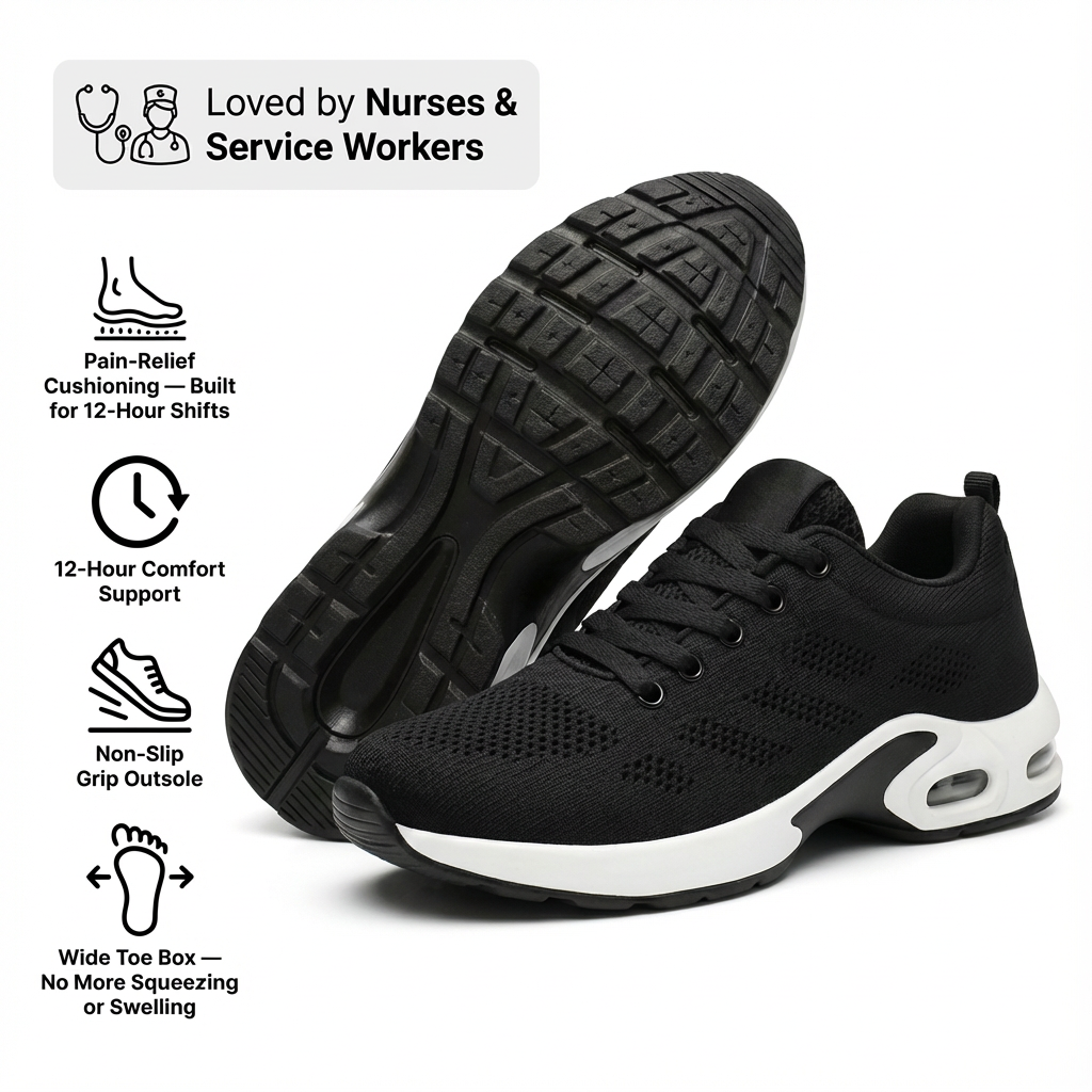 12-Hour Shift Shoes for Foot, Knee & Back Relief