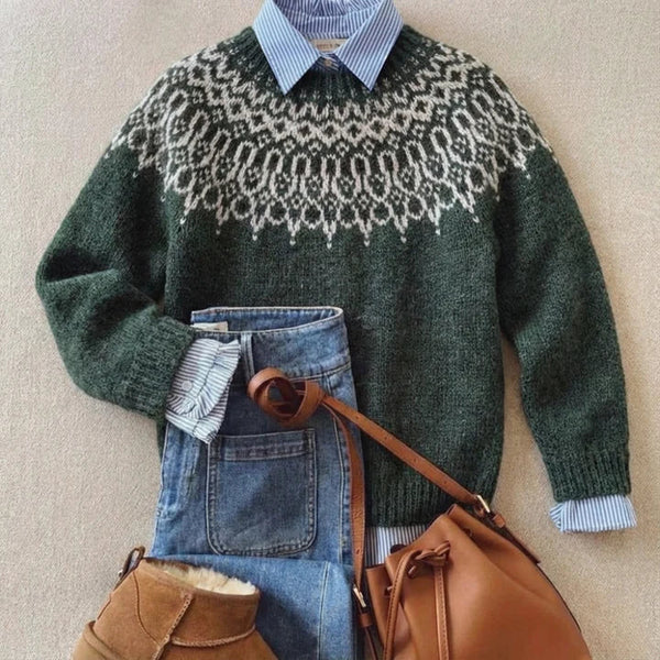 Green Fair Isle knit jumper