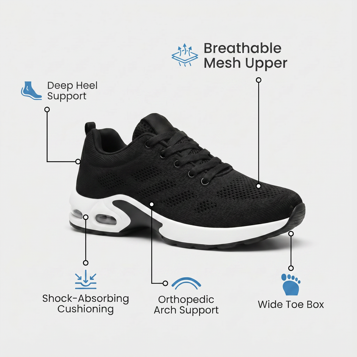 12-Hour Shift Shoes for Foot, Knee & Back Relief