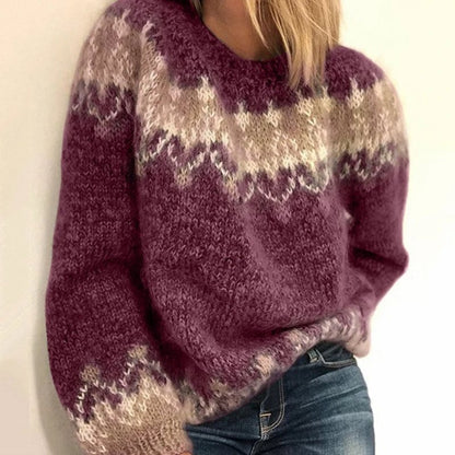 Patricia Cozy Nordic Sweater – Red