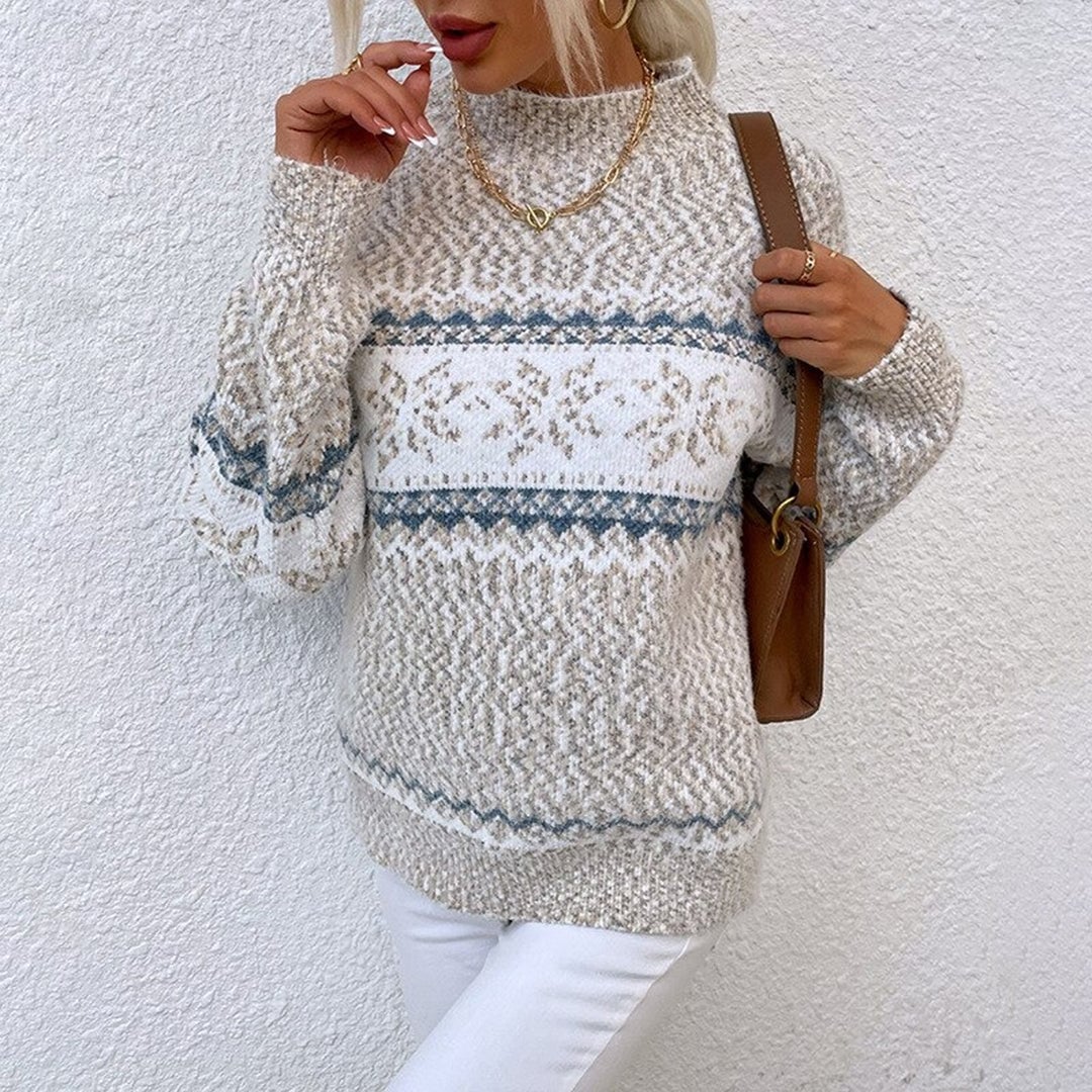 Carol Snowflake Vintage Sweater – Beige