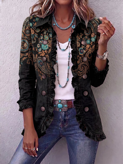 Natalie - Paisley Ruffle Jacket