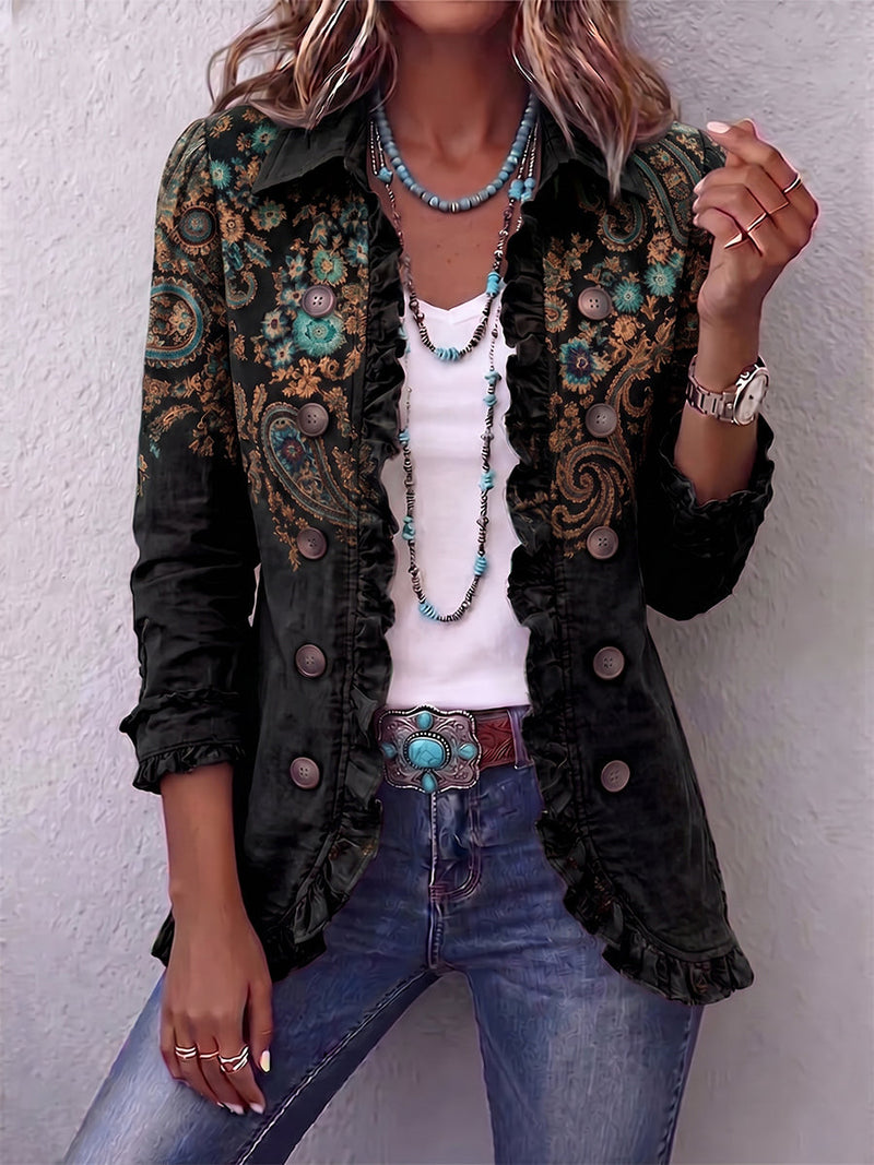 Natalie - Paisley Ruffle Jacket
