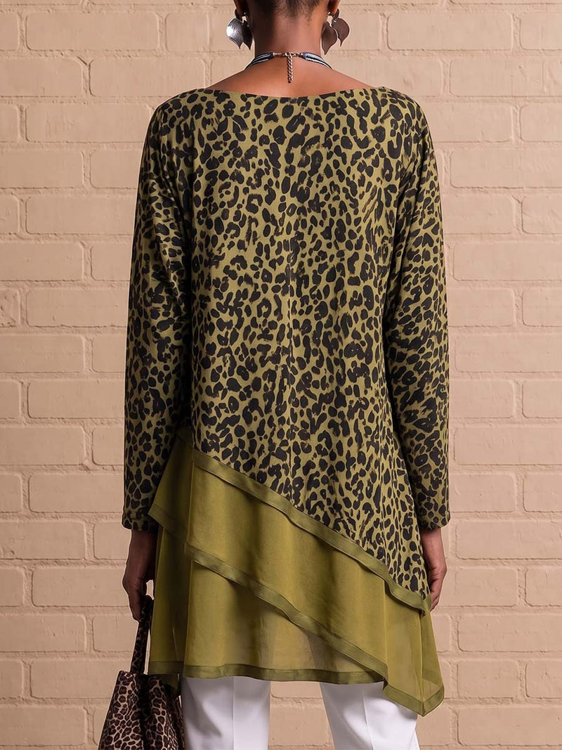 Tiffany - Leopard Patchwork Top