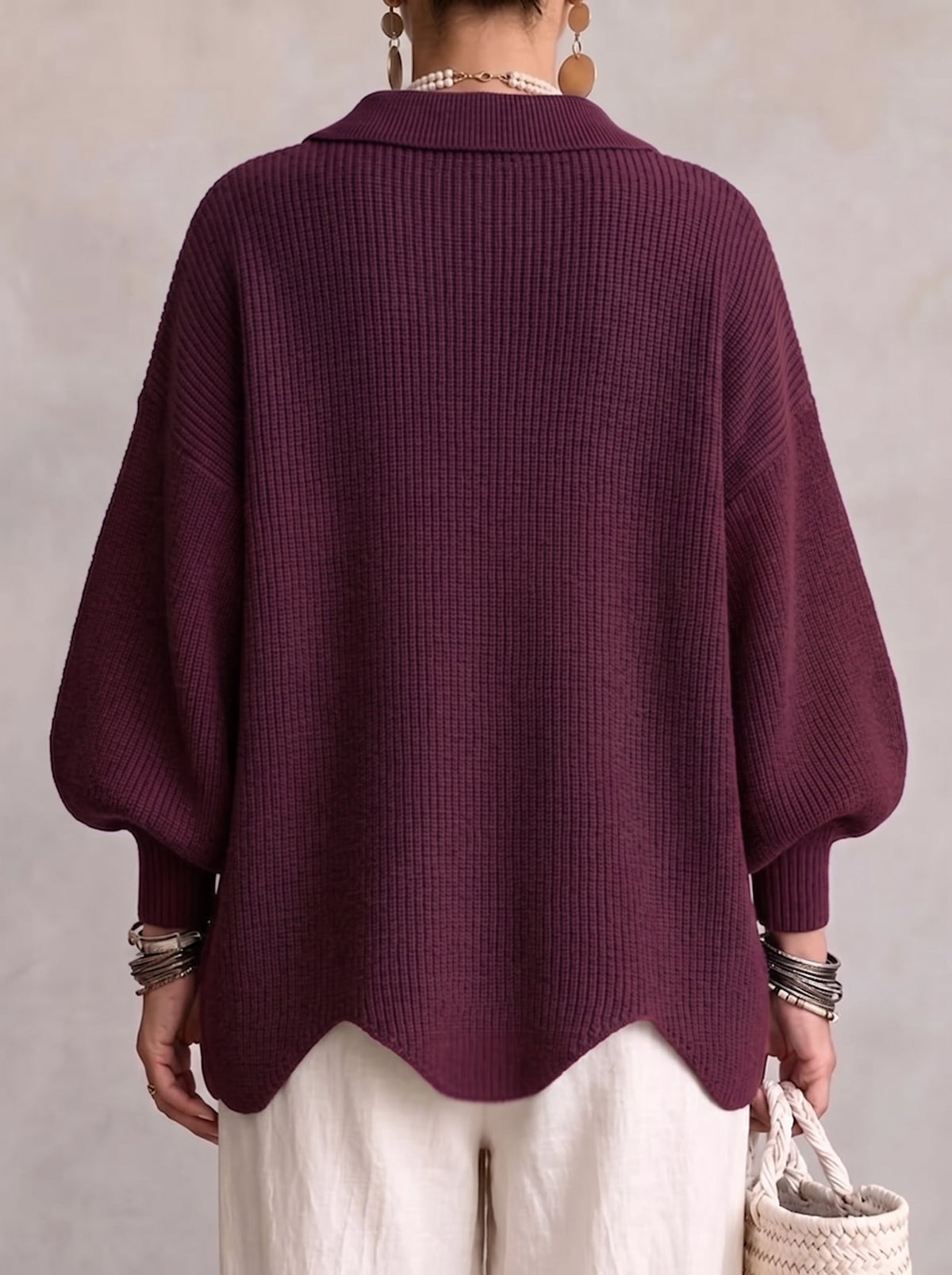Allison - Oversized Knit Cardigan with Statement Buttons