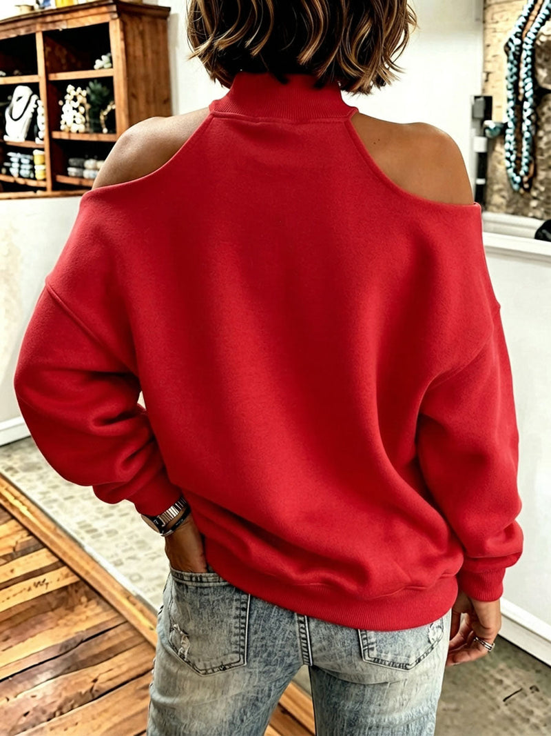 Chelsea - Oversized Bow Mock Neck Sweatshirt