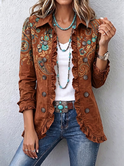Natalie - Paisley Ruffle Jacket