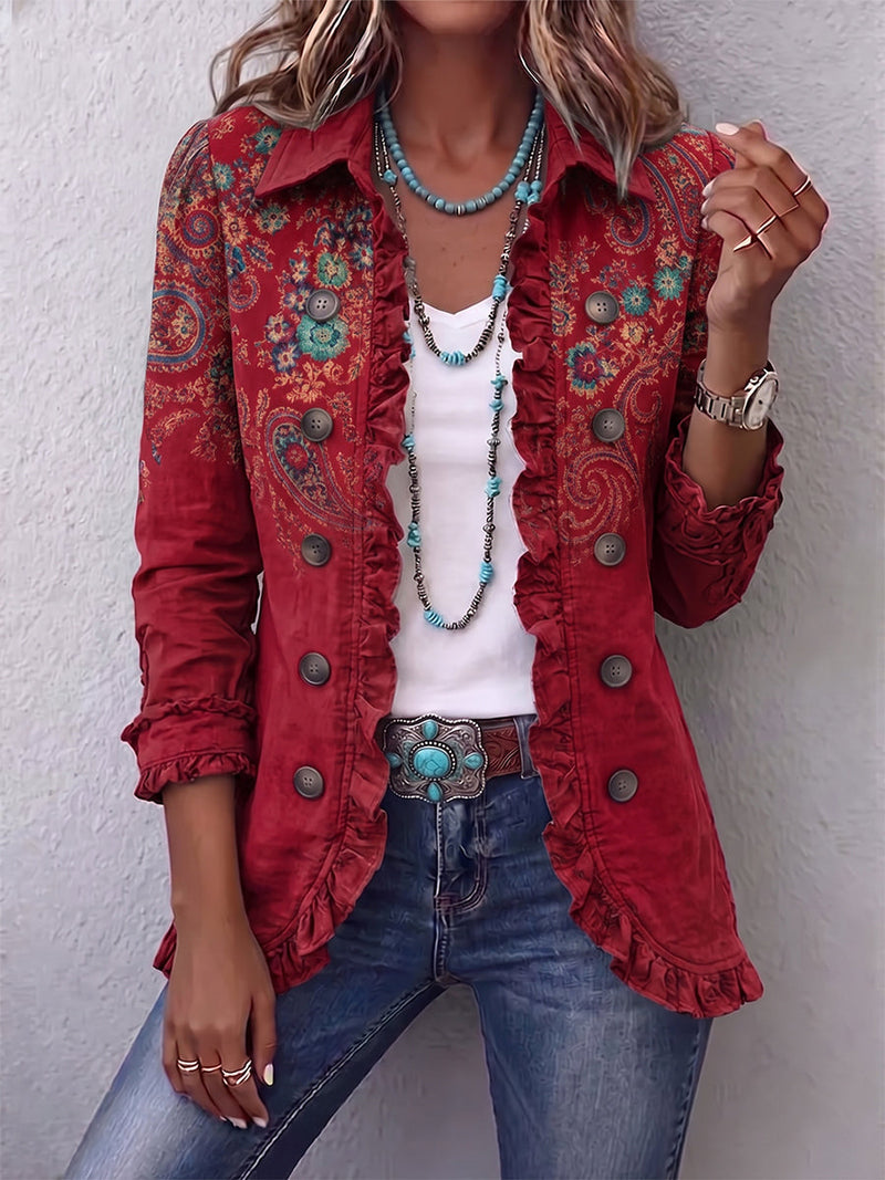 Natalie - Paisley Ruffle Jacket