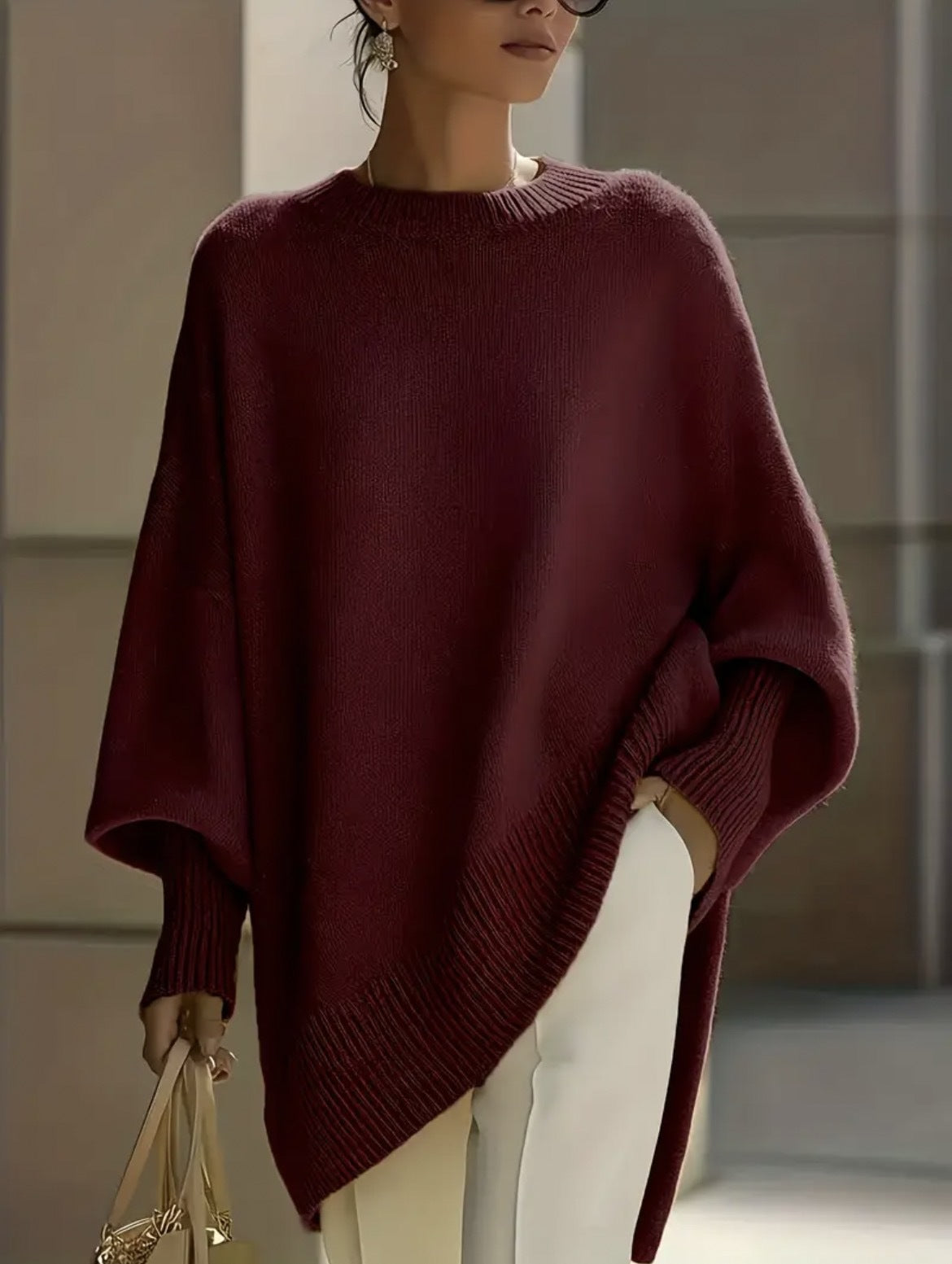 Isolde | Oversized Drape Knit Sweater